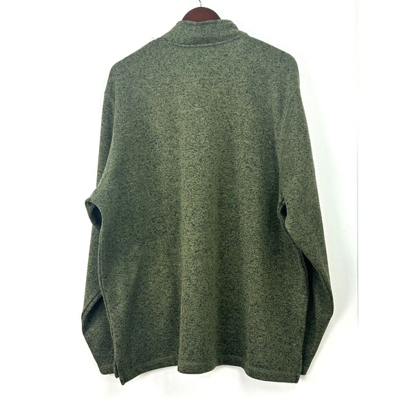 Wrangler Authentic Quarter Zip Sweater Olive Fleece Men 2XL Long Sleeve Pullover - Picture 4 of 11